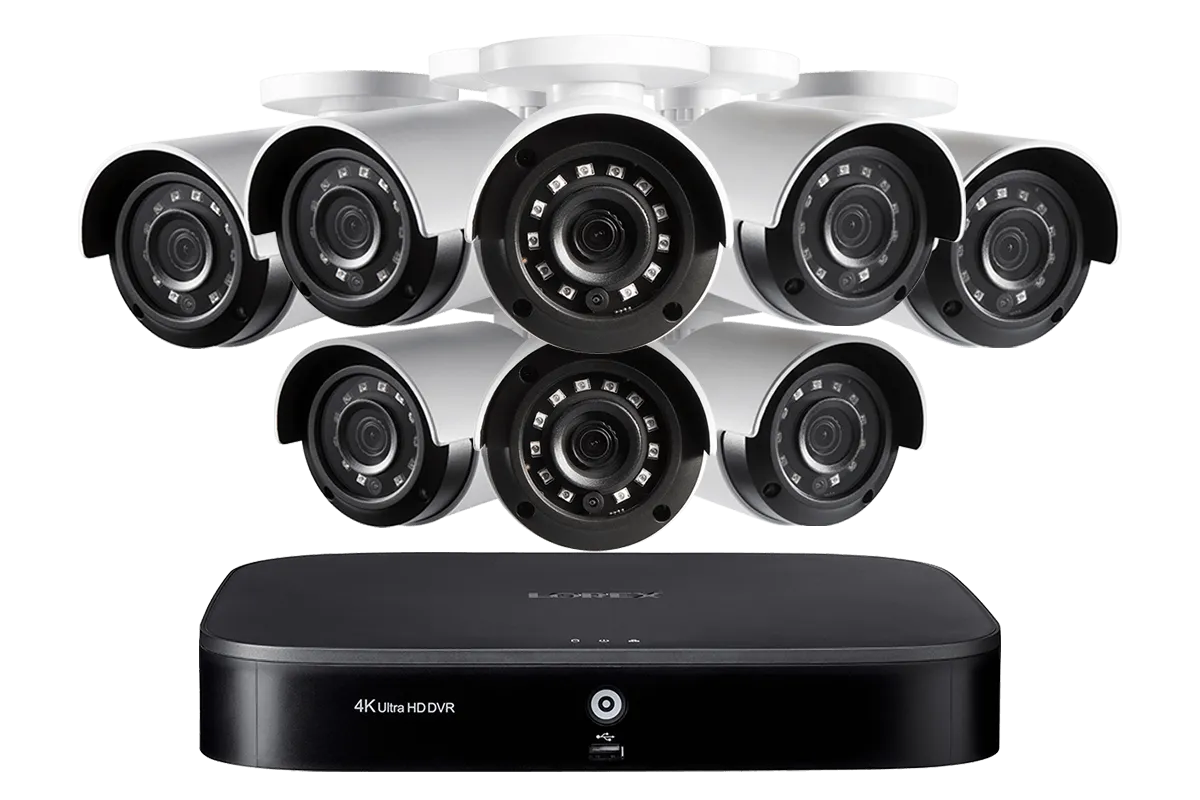 4K Ultra HD 8-Channel Security System with Eight 4K (8MP) Cameras, Advanced Motion Detection and Smart Home Voice Control