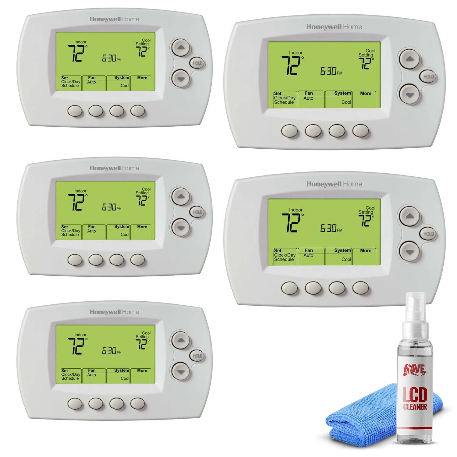 5-Pack Honeywell Wireless FocusPRO Programmable Thermostat (YTH6320R1001)