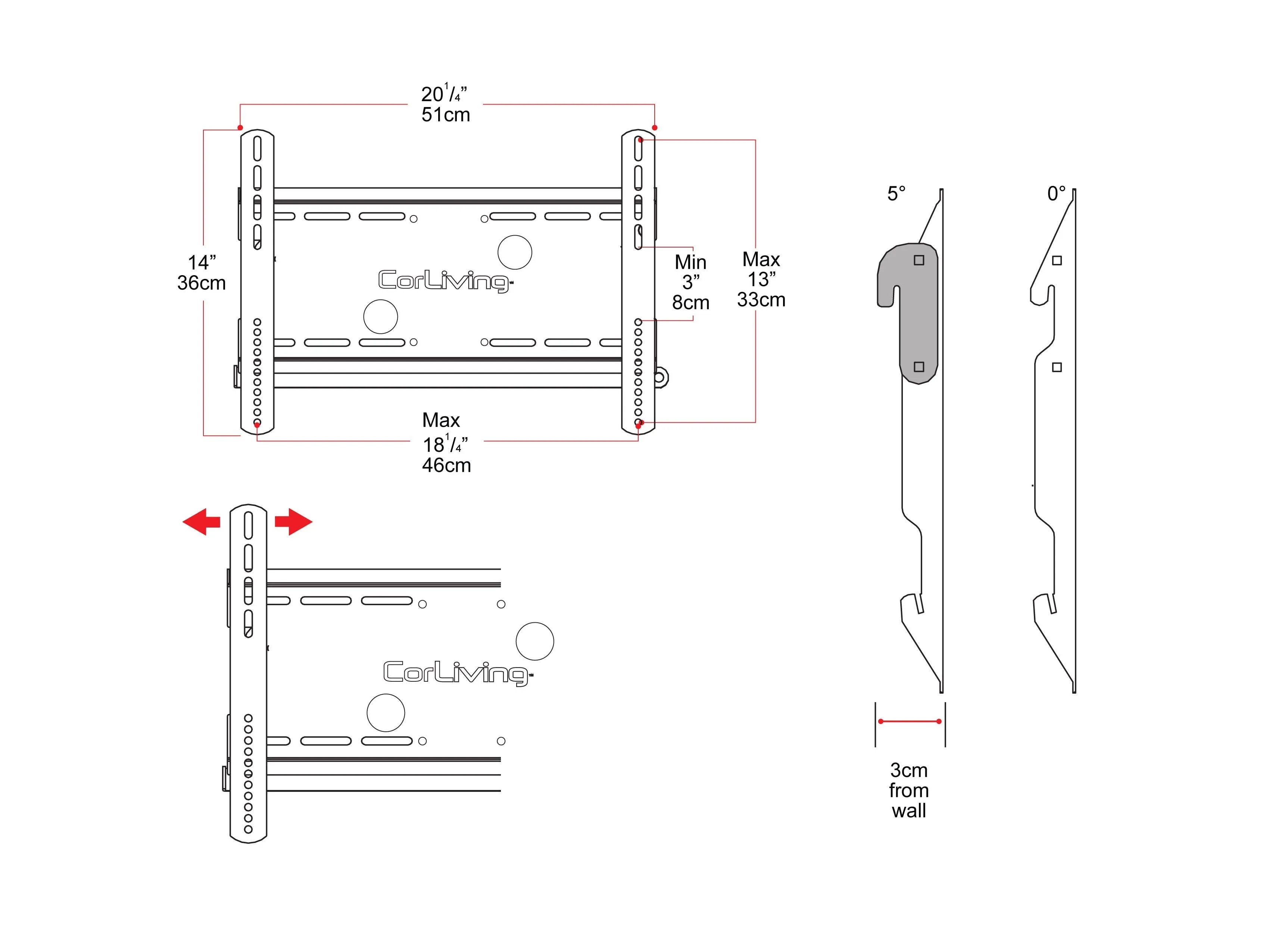 65 inch TV Wall Mount, 27" - 65" TVs