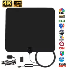 Amplified HD Digital TV Antenna Long 90 Miles Rang