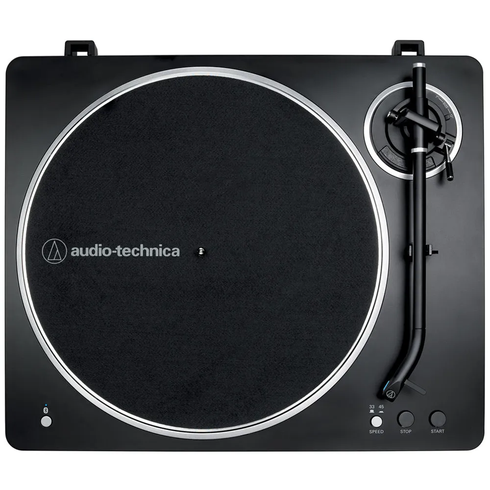 Audio Technica AT-LP70XBT Fully Automatic Bluetooth Wireless Turntable with AT-SP3X Powered Bookshelf Speakers HiFi Package Black