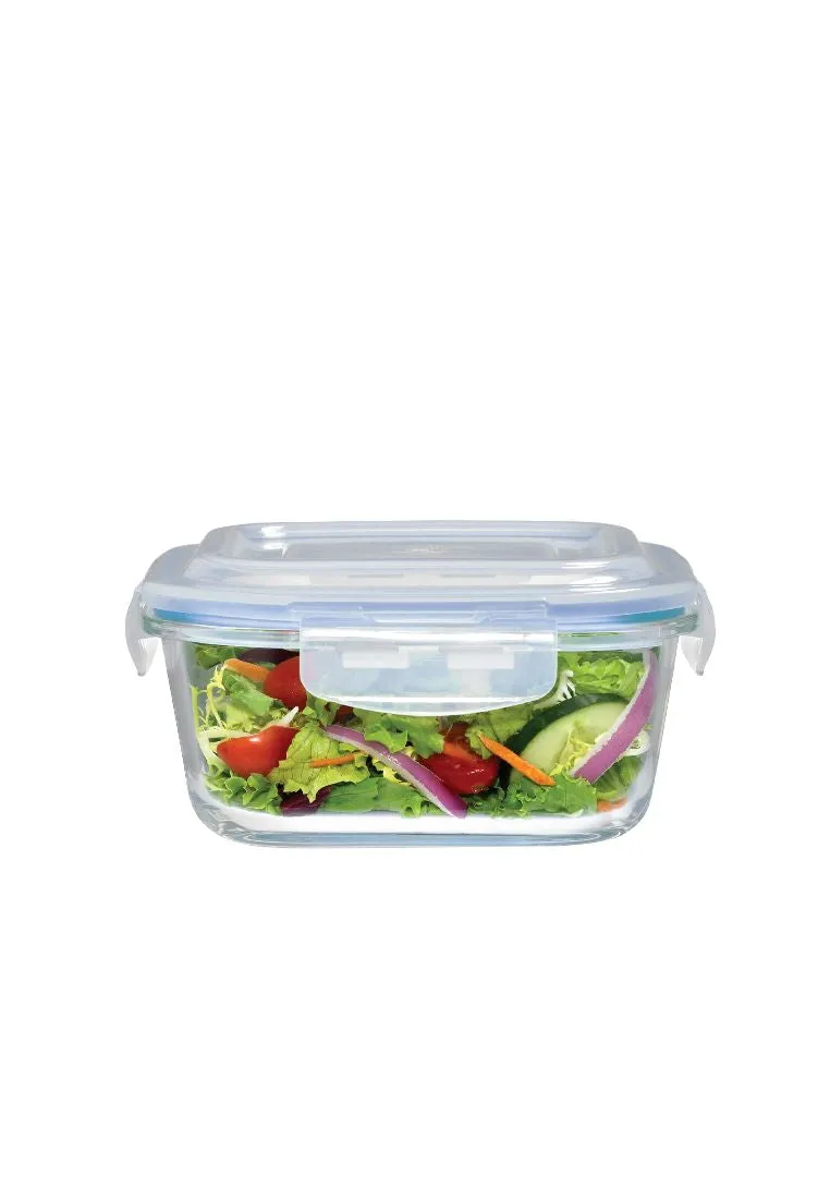 Borosilicate Square Glass Food Container with Lid - 320ml