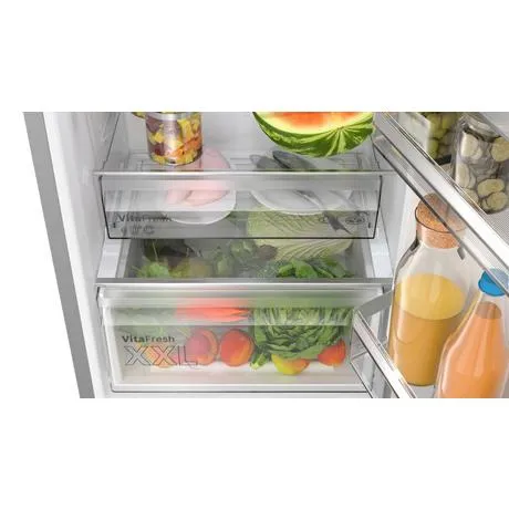 Bosch KGN362LDFG Serie 4 Free-standing fridge-freezer with freezer at bottom 186 x 60 cm  Inox-look