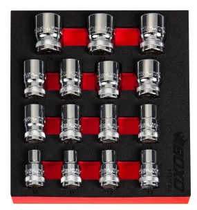 BOXO 15Pc 1/2" MULTIfix Spline Socket Set