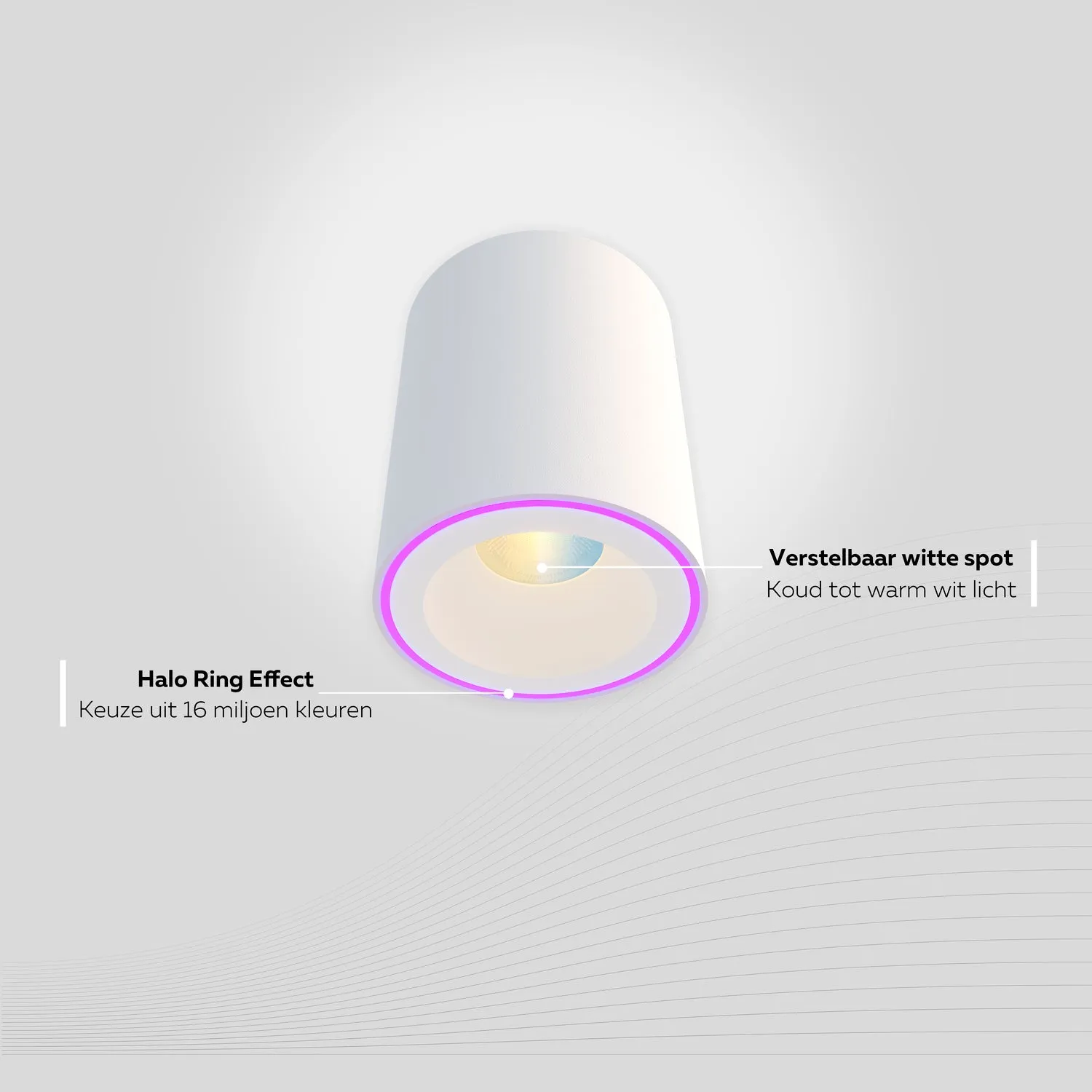 Calex Smart Halo LED Surface Spotlight - White - RGB and Warm White