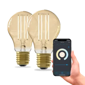 Calex Smart LED Bulb - 2 pieces - E27 - A60 - Gold - Warm White - 7W