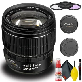 Canon EF-S 15-85mm f/3.5-5.6 IS USM Lens (Intl Model) Bundle with Filter Set