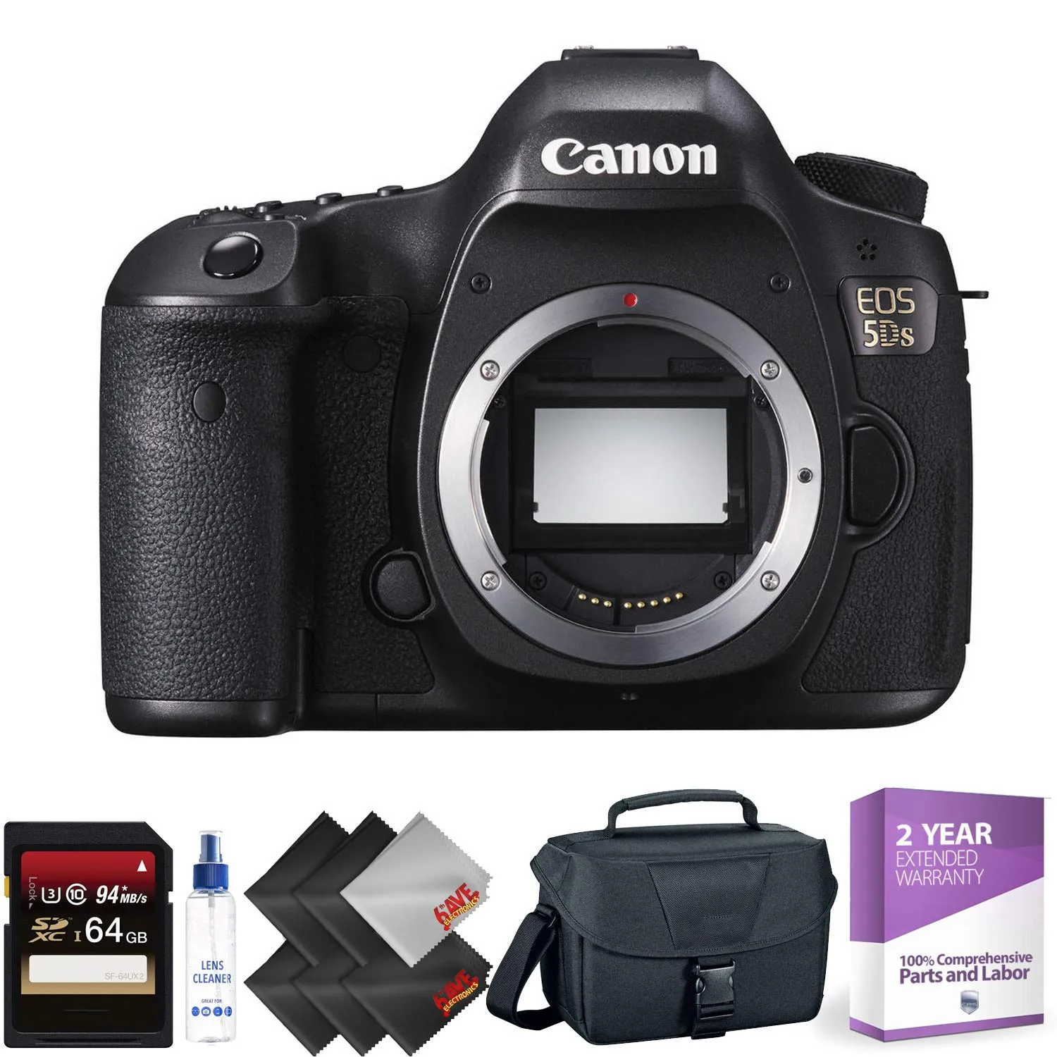 Canon EOS 5DS DSLR Camera (Body Only)   64GB Memory Card   1 Year Warranty Ultimate Bundle