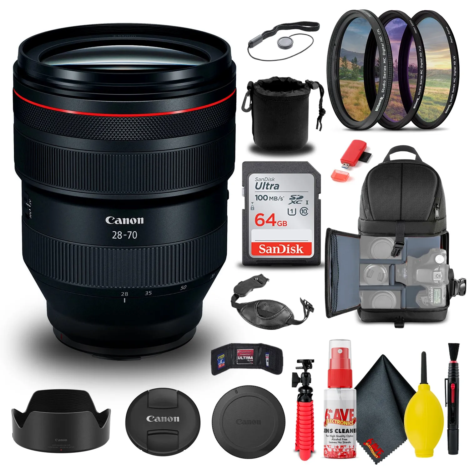 Canon RF 28-70mm f/2L USM Lens (2965C002)   BackPack   64GB Card   More