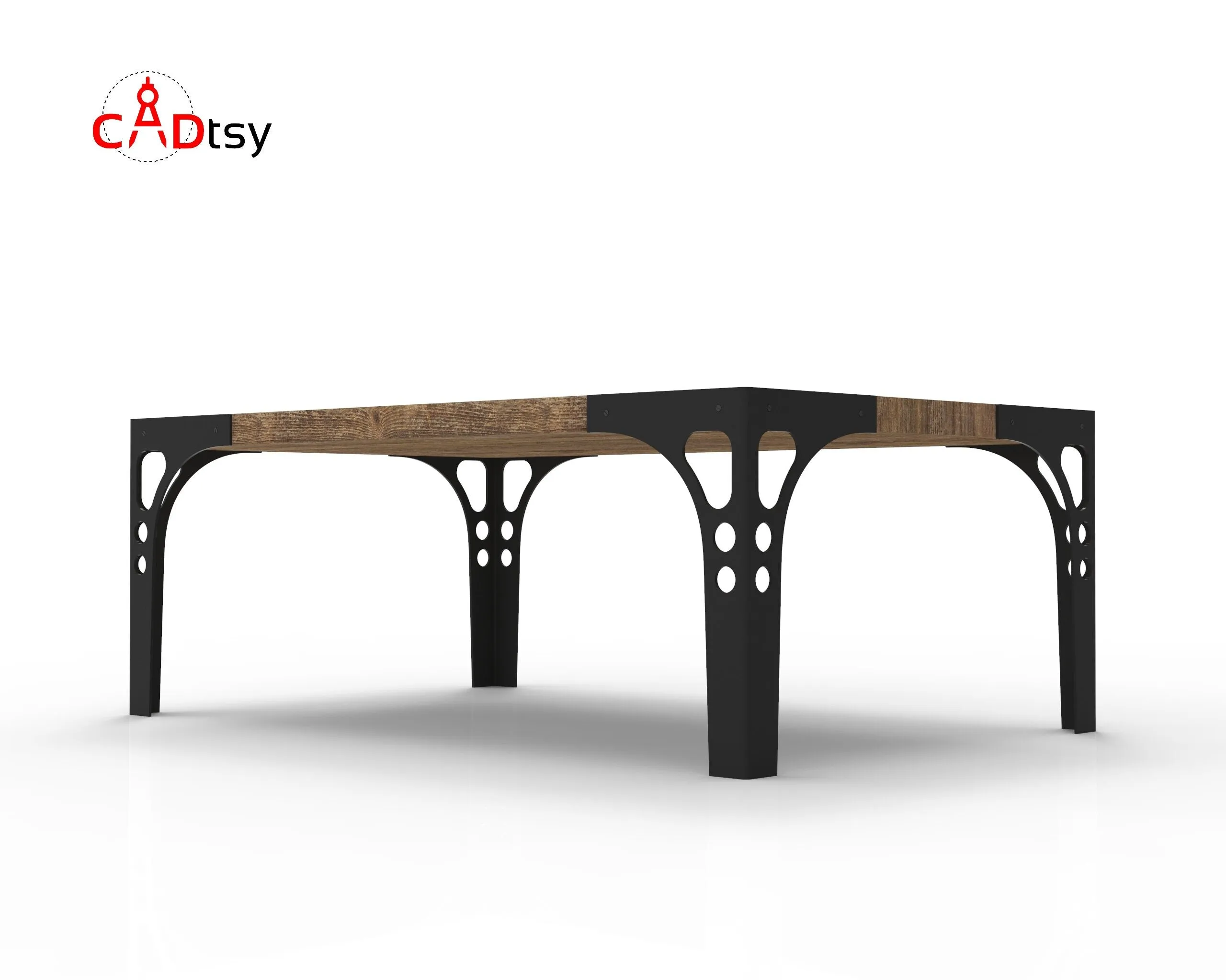 Coffee Table Metal Leg CNC Laser/Plasma Cutting DXF/SVG files. Industrial Design. Height 410mm (16 inches)