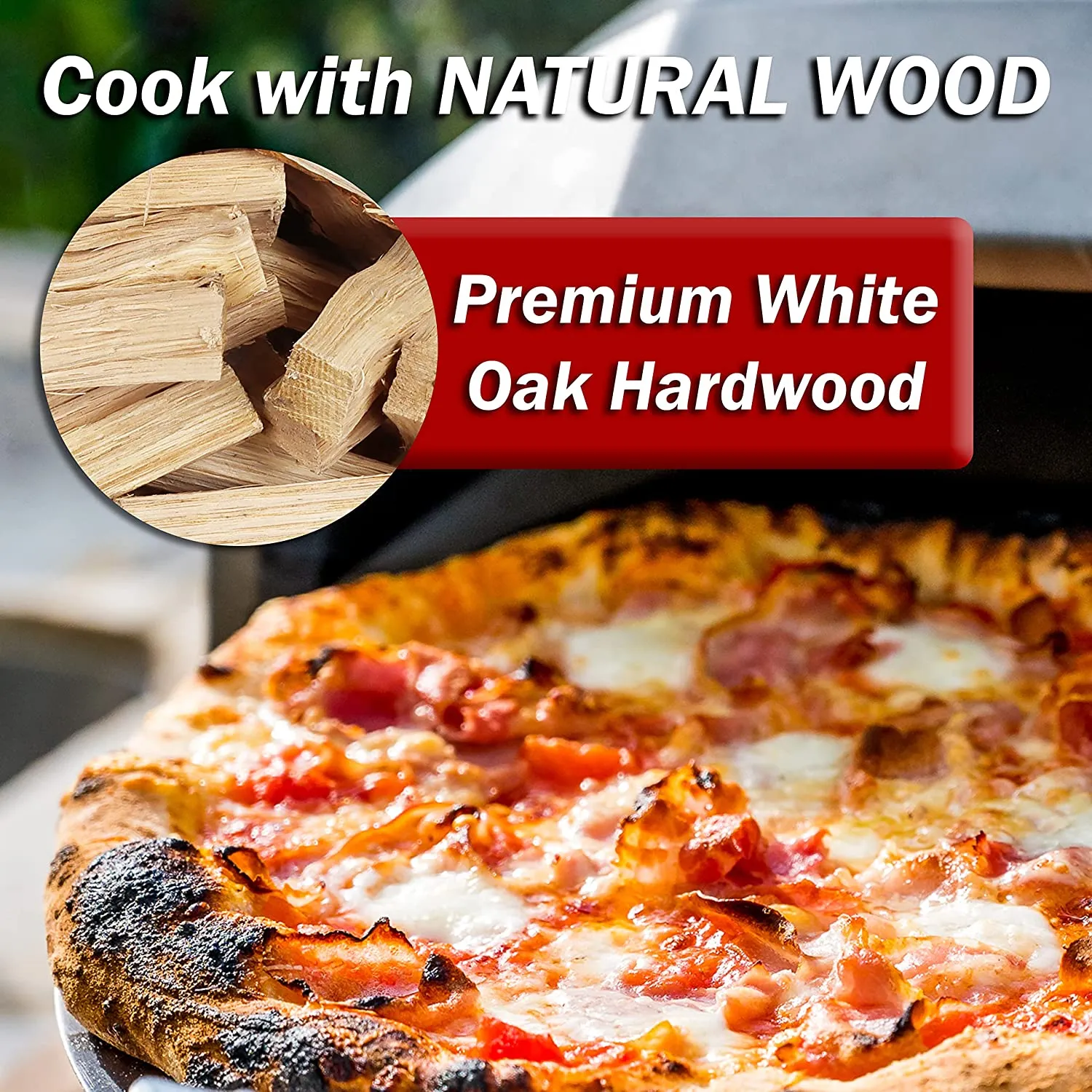 Cookwood Pizza Oven Wood 6 Inch Mini Splits Naturally Cured White Oak for Portable Wood Fired Ovens 650 Cubic Inches