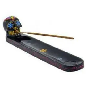 Day of the Dead Black Sugar Skull Incense Burner