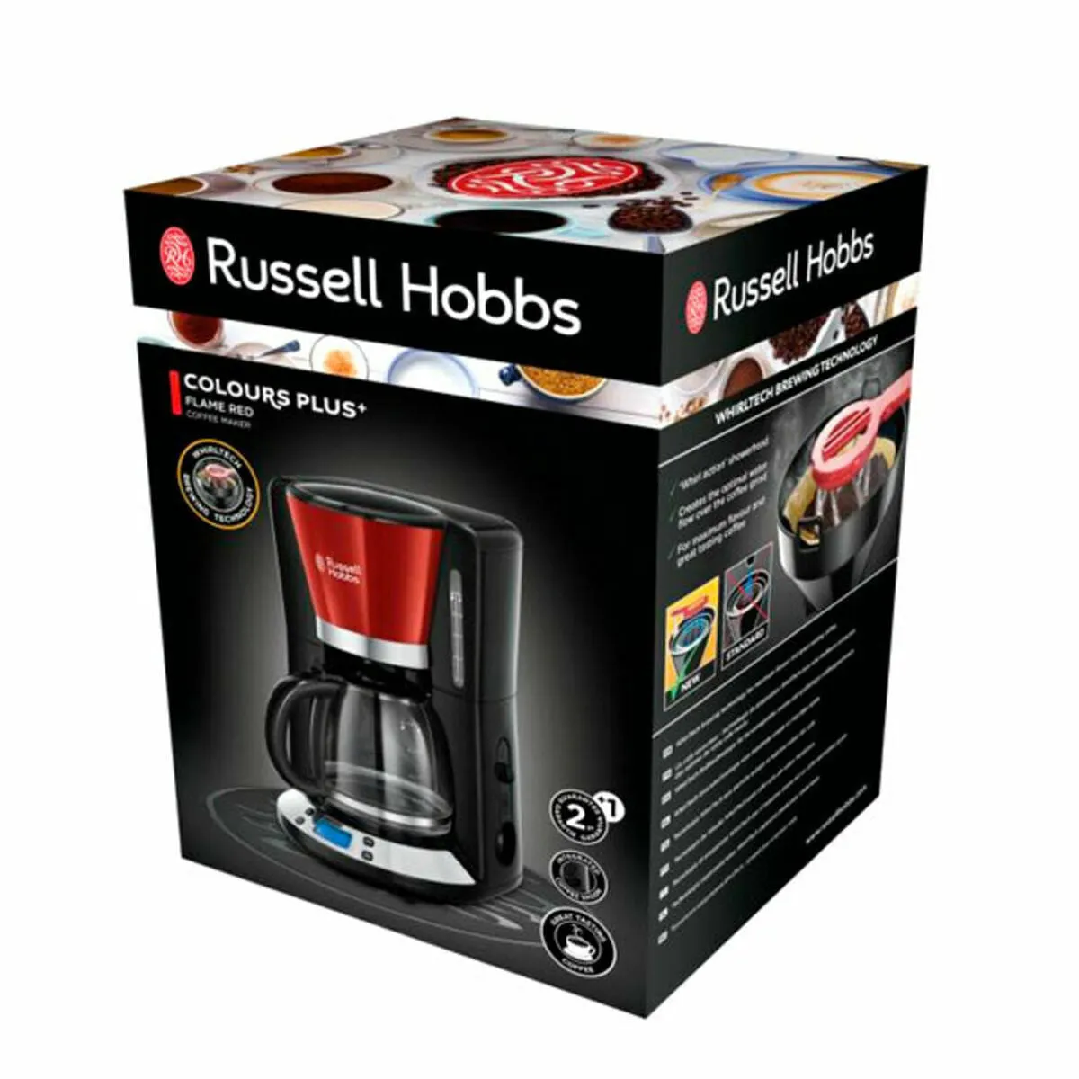 Drip Coffee Machine Russell Hobbs Colours Plus  Black Red 1100 W 1,25 L 1100W