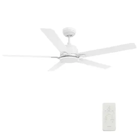 ESPEAR 52 inch 5-Blade Smart Ceiling Fan with LED Light Kit & Remote - White/White