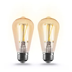 Geeni Lux ST19 Amber Smart Bulb - Tunable White 60W Equivalent (2-Pack)