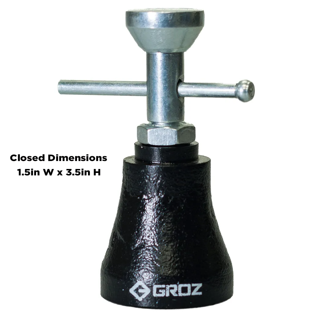 Groz Machinist Jack | Heavy Duty | 1000 lb. Lifting Capacity | 1-inch Adjustable Screw