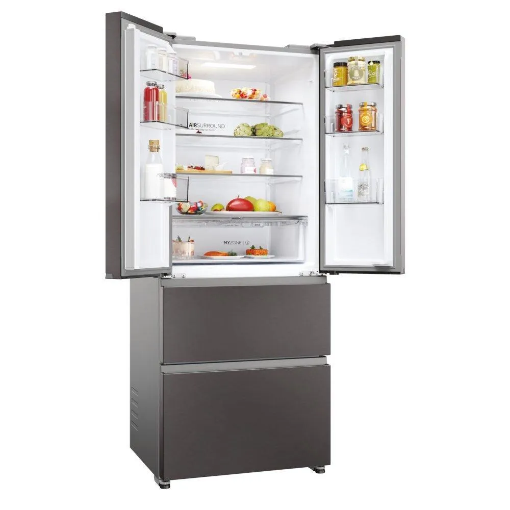 Haier HFR3718ENMD 70cm Total No Frost Fridge Freezer Dark Inox