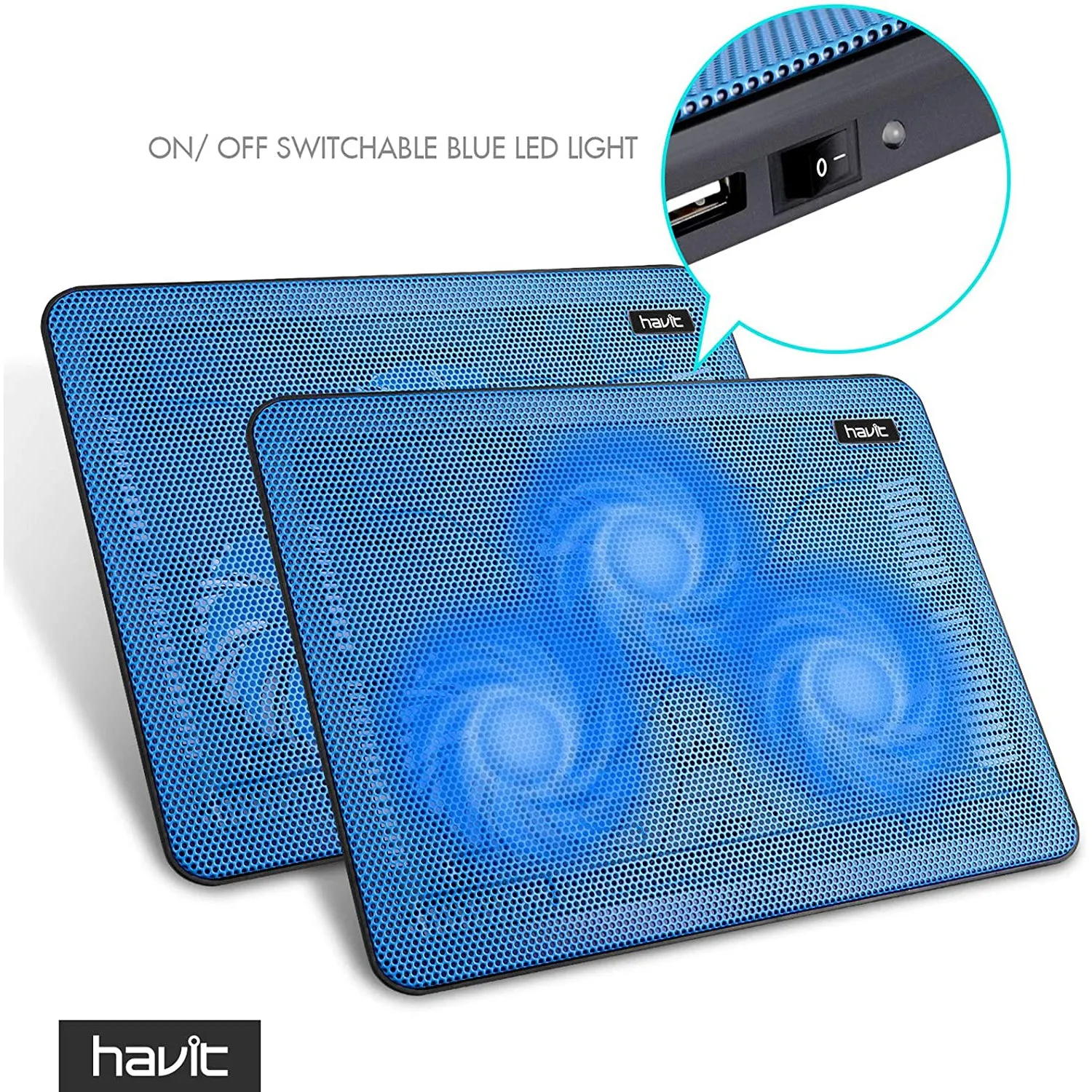 HAVIT HV-F2056 15.6"-17" Laptop Cooler Cooling Pad - Portable USB Powered (3 Fans)