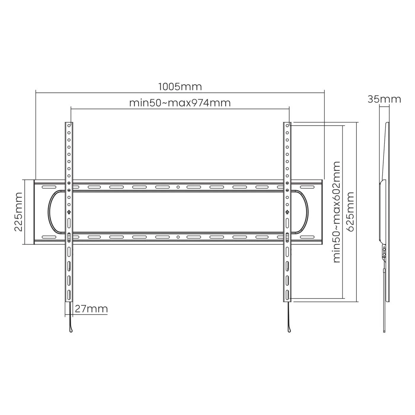 Heavy-Duty Low-Profile Large-Screen Fixed TV Wall Mount