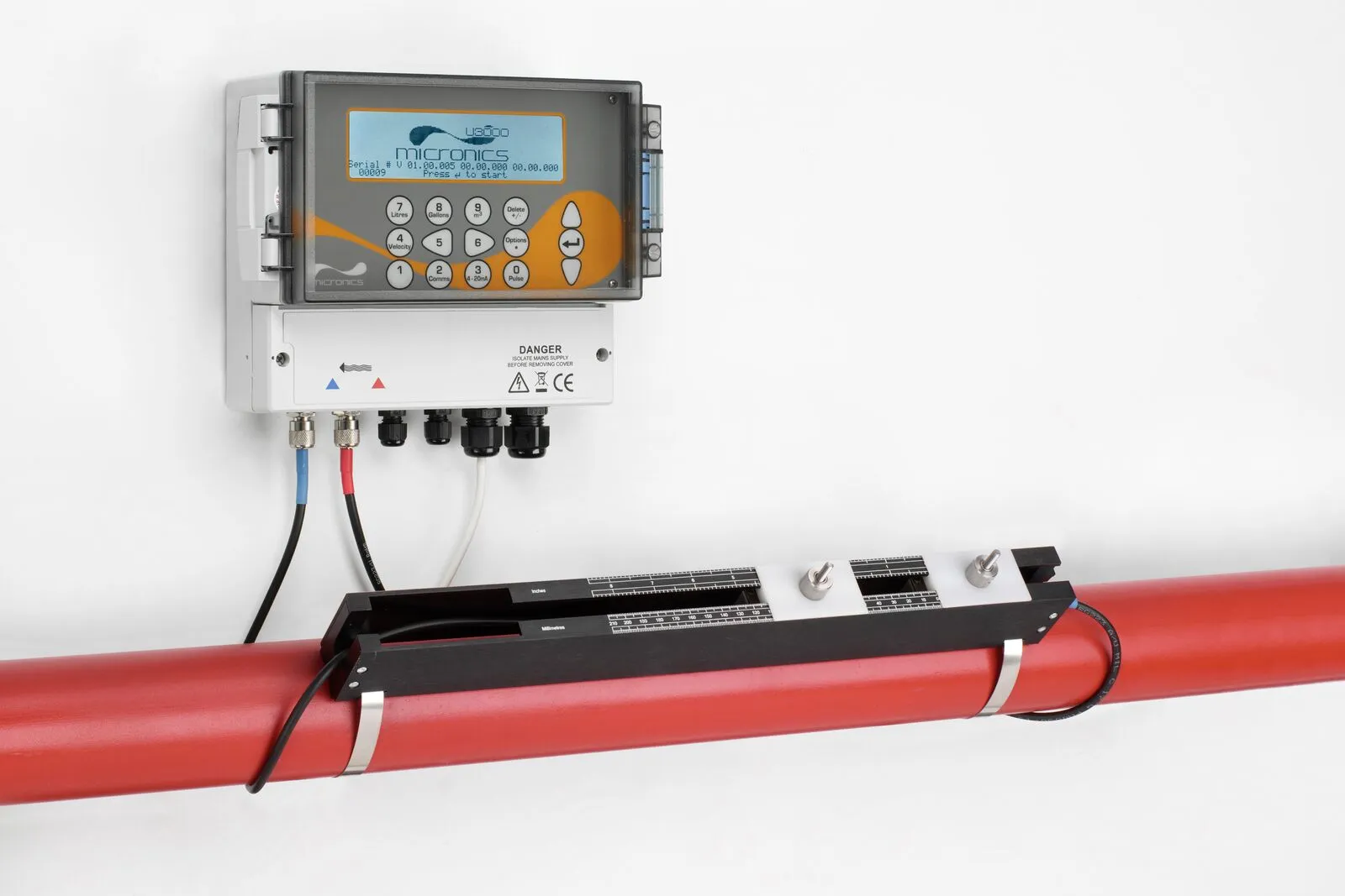 Micronics Ultraflo U4000 Ultrasonic Flow Meter - Permanent Mount with Data Logging