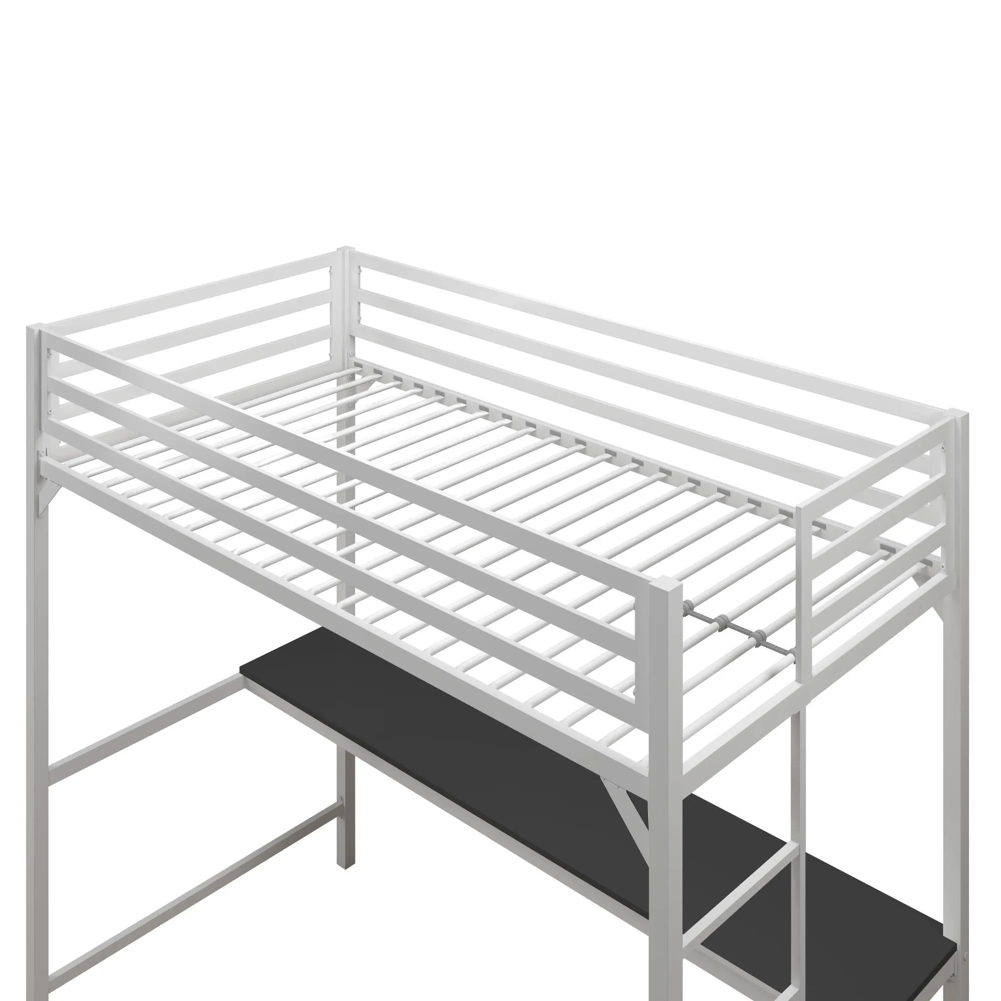 Miles Metal Loft Bed with Desk