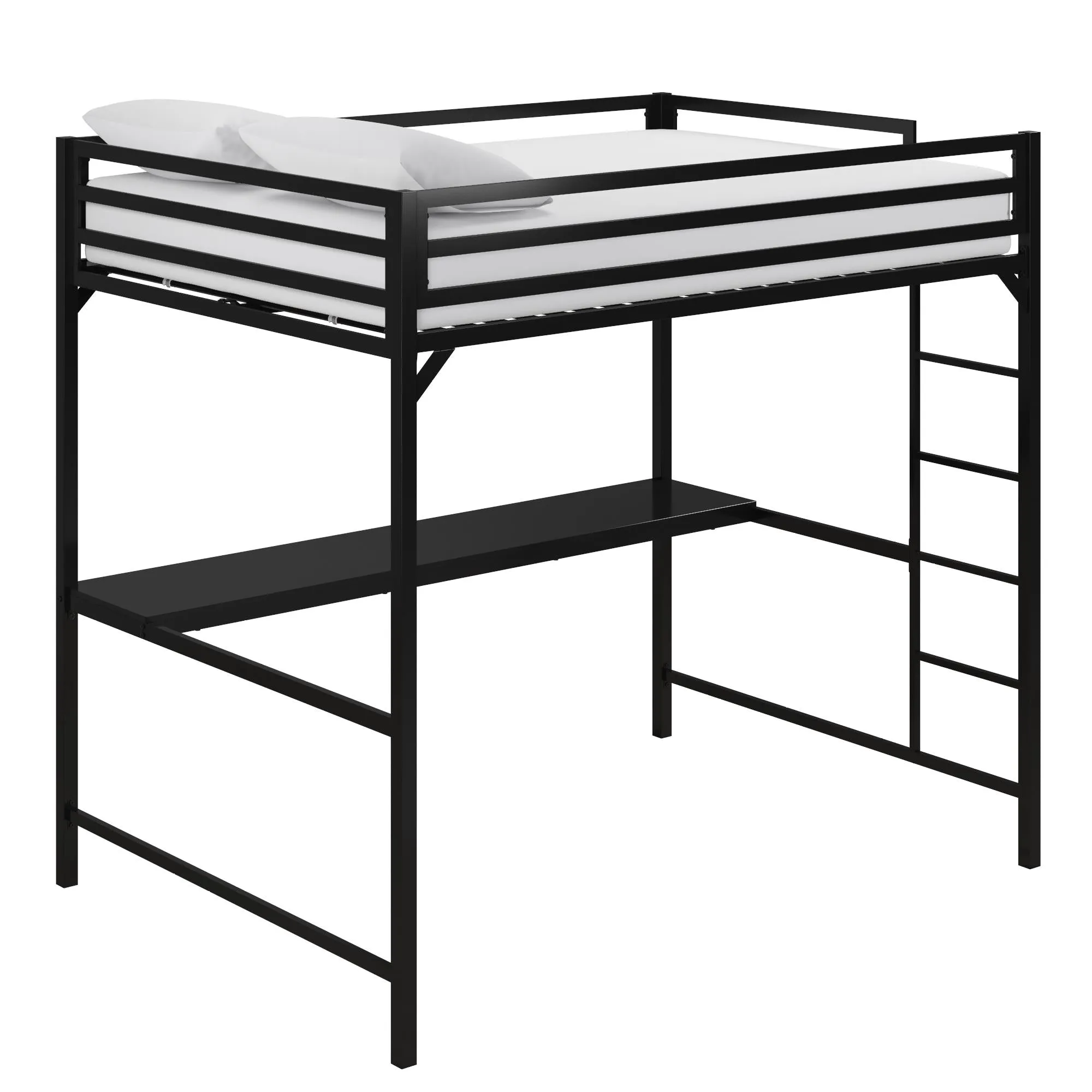 Miles Metal Loft Bed with Desk