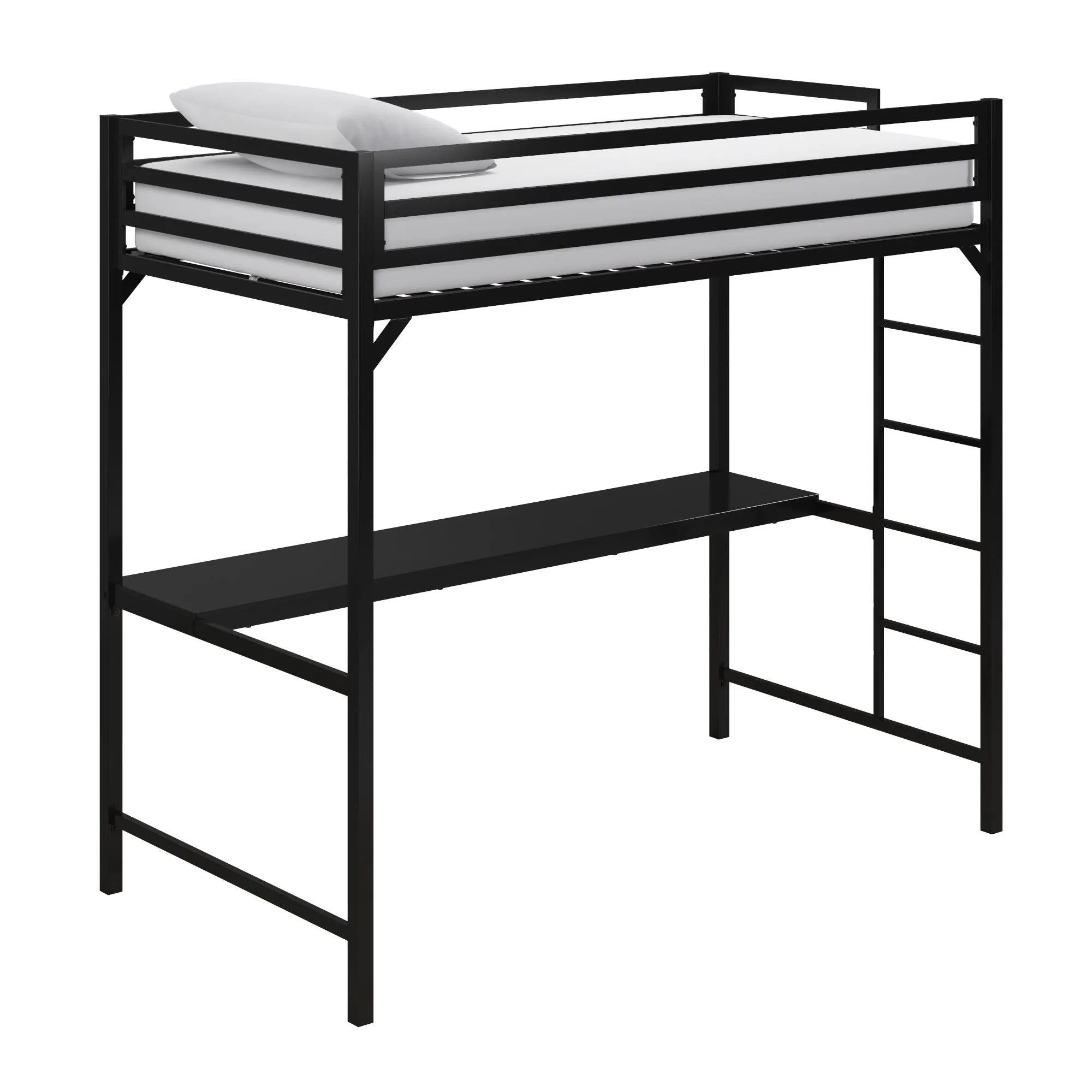 Miles Metal Loft Bed with Desk