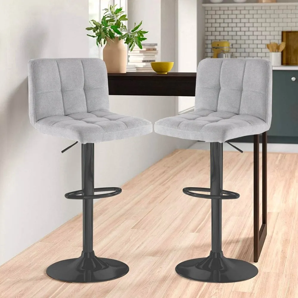 Neo Grey Fabric Bar Stool