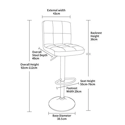 Neo Grey Fabric Bar Stool