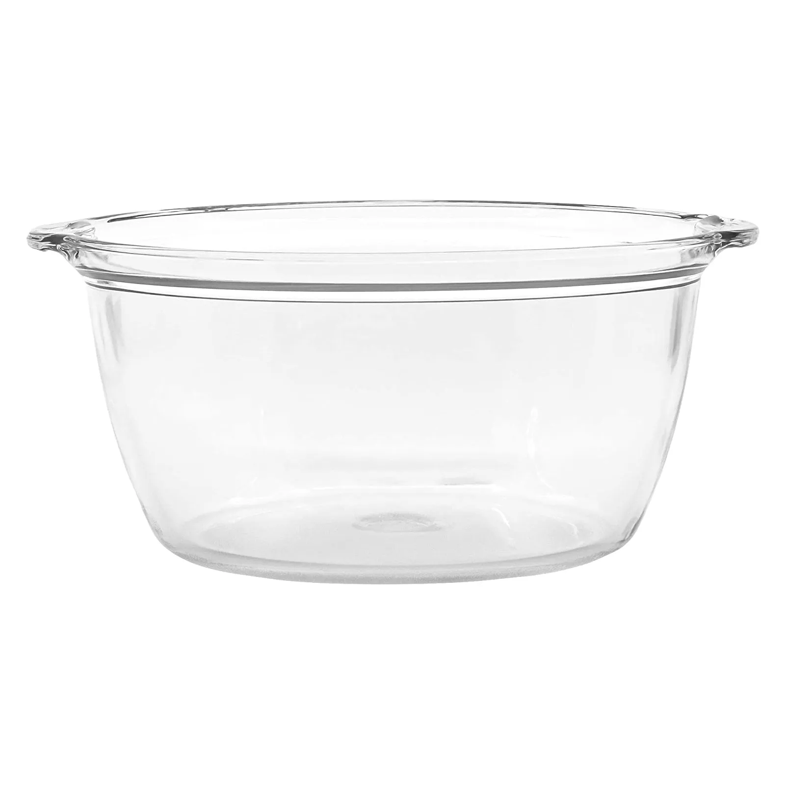 Red Co. Large Clear Glass Oven Safe Bowl with Side Handles, for Mixing, Storage, Serving, Cooking - 2.2 Liter