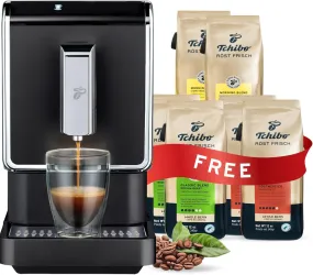 Single Serve Coffee Maker, Automatic Espresso Coffee Machine, Built-in Grinder, No Coffee Pods Needed, Comes with 6 x 12 Ounce Bags of Whole Beans