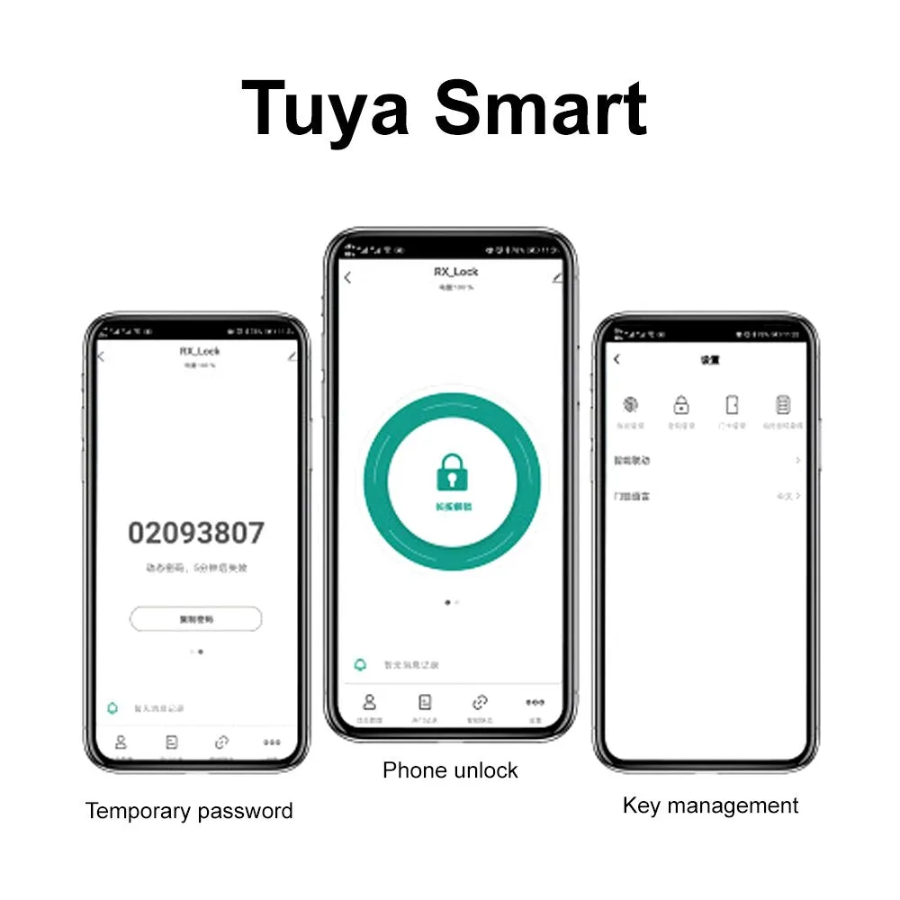 smart door lock Tuya WIFI Enabled Fingerprint and Touchscreen Smart Lock 5-in-1 Keyless Entry Secure Finger ID Anti-peep Code