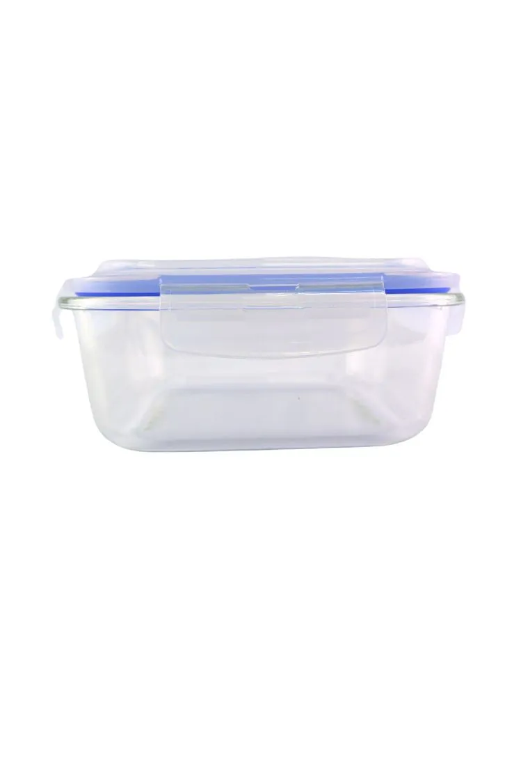 Square Borosilicate Glass Food Container with PP Lid - 1200ml