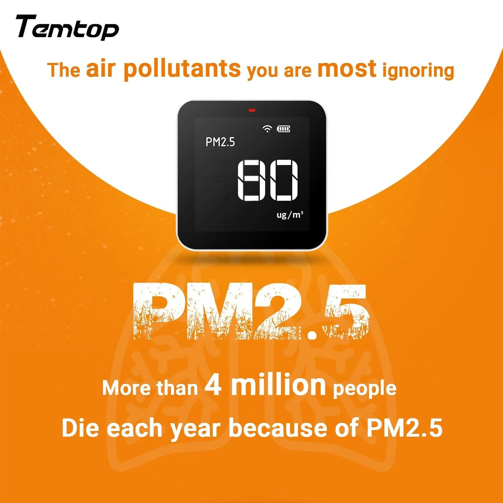 Temtop M10i WiFi Air Quality Monitor for AQI PM2.5 TVOC Formaldehyde with Free Mobile App