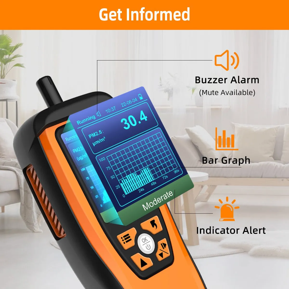 Temtop M2000 CO2 Air Quality Monitor Easy Calibration Audio Alarm