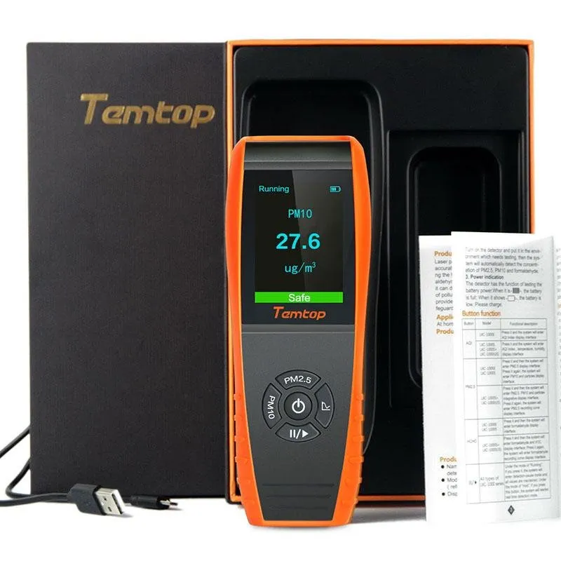 Temtop P600 PM2.5 PM10 Air Quality Monitor Rechargeable