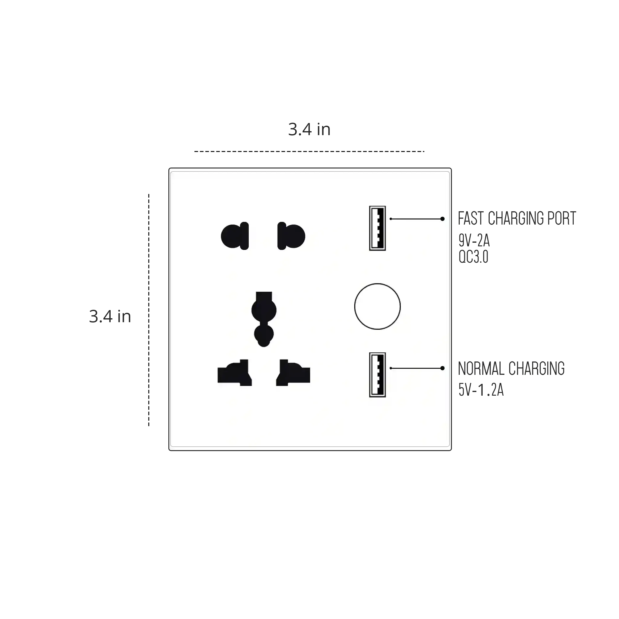 Universal Smart Socket with dual USB