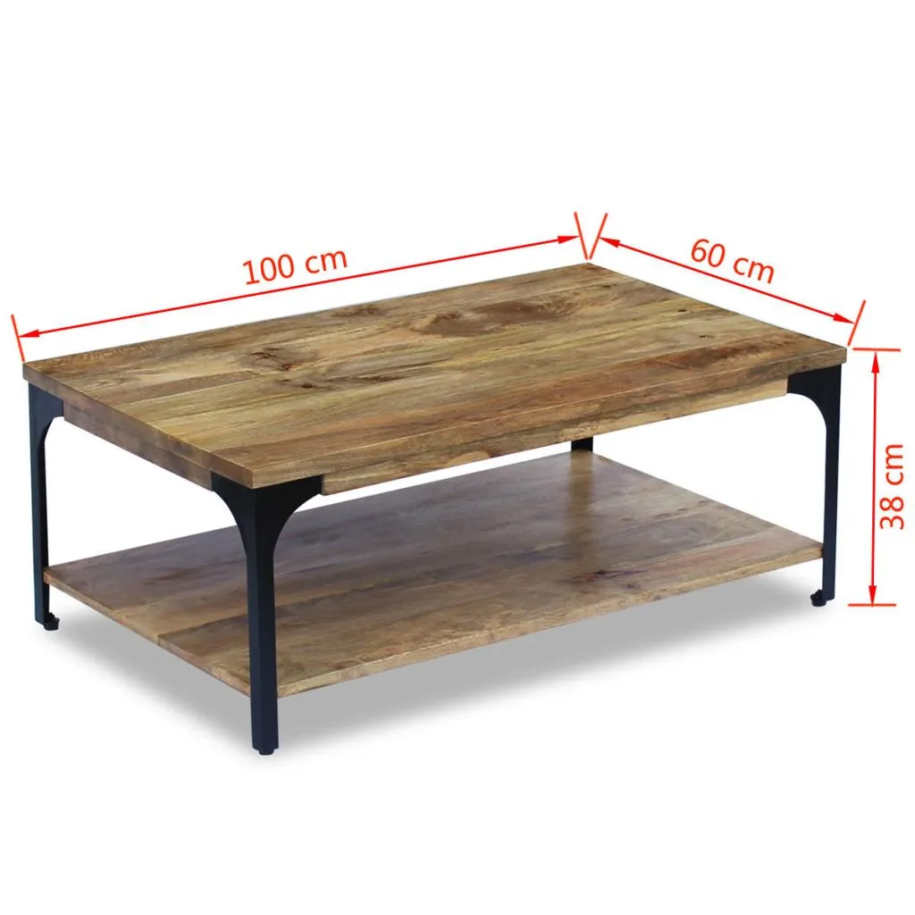 vidaXL Coffee Table Mango Wood 100x60x38 cm